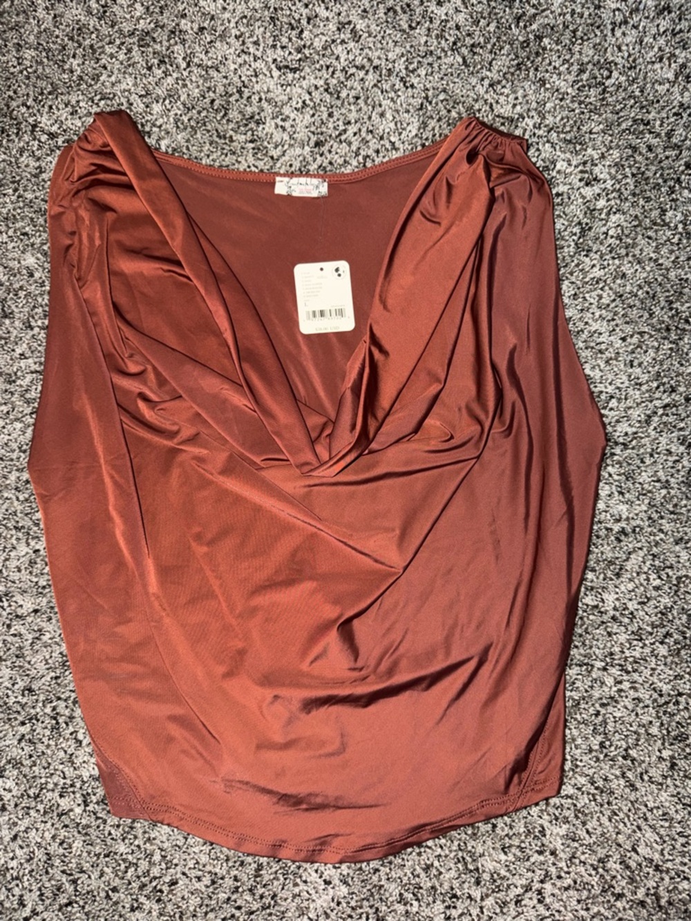 Free People Rust Drape Cowl Tank